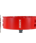 Diablo DHS6375RL 6-3/8 in recessed lighting hole saw with hex shank arbor, red body side view