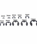 160 Piece E Clip Assortment Kit With External Retaining Rings In Ten Sizes From 2 To 12 MM Black Metal Snap Clips In Case For Handy DIY Repairs Maintenance And Assembly Projects, 2mm to 12mm e-clips