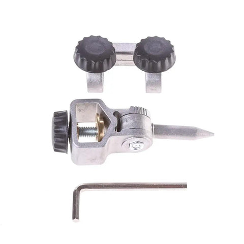 Adjustable Wood Turning Tool Sharpening Jig For Lathe Gouges And V Knives with adjustment knobs and a set screw, water cooled grinding accessory.