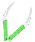 8 Piece Weeding Sickle For Gardening Portable Grass Cutter with ergonomic green handle and rustproof serrated blades
