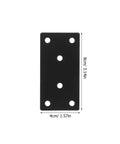 Heavy Duty Stainless Steel Straight Brace Brackets Two Pack Flat Furniture Support Plates with dimensions shown