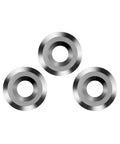 Badass Heavy Duty 3 Piece 12mm Round Carbide Finisher Blades with Negative Rake Angle, shown in metallic finish.