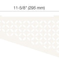 Quadrilateral Corner Shelf For Tiled Walls Aluminum Matte White Finish No Drill Installation With Floral Design