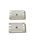 Tooth Plate Gripper Jaw And Clamp Plate Replacement For ORT450 And OR T450 Heavy Duty Battery Powered Plastic Strapping Tool Strappers OEM Part 1821.048.029, two steel plates