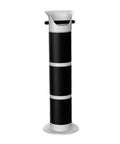 Heavy Duty Espresso Knock Box With Quick Release Drip Tray And Premium Barista Towel, Spill Proof coffee ground stash, tall black design.