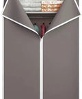 Game Changer Portable Hanging Closet With Heavy Duty 19Mm Steel Clothes Rod Space Saving Wardrobe Rack Storage Organizer For Shoes Hats And Scarves Smooth Assembly Purple shown with opened fabric cover displaying organized clothes.