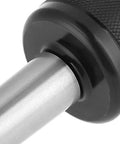 Live center MT2 lathe tool with black knurled grip and silver steel shaft.