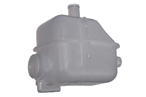 Heavy Duty Hybrid Radiator Surge Tank Coolant Overflow Reservoir aluminum setup with connections for cooling system.