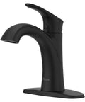 Weller Matte Black Single Handle Bathroom Sink Faucet For Single Hole Or 3-Hole Easy Install With Push And Seal Drain in sleek design.