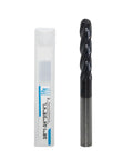 Extra Long 3/8 Inch Carbide Ball Nose End Mill For Alloy And Hardened Steels, 4 Inch Overall Length, Four Flute, HRC 55 AlTiN Coating CNC Router Bit For Boss Level Precision Metalworking, 1 Piece shown with packaging.