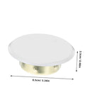 Four Pack Heavy Duty Metal Fire Sprinkler Nozzle Cover Plates Dead Easy Install For Concealed Automatic Sprinkler Systems white and gold sprinkler cover, 8.5cm diameter, protects hidden sprinkler heads.