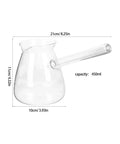 Glass Turkish Coffee Pot Set Two Pack 450ml Each Heat Resistant Stovetop Ibrik With Side Handle Transparent Cezve For Milk Warming