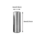Close-up of a 4mm x 8mm pin from Ten Piece Stainless Steel 304 Needle Roller Assembly Set With Slotted Spring Pins And M4 Split Expansion Roll Pins