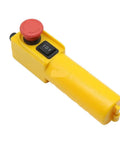 Get The Uybwwv Cop 61drh Crane Control Electric Hoist with emergency stop mushroom switch and ergonomic buttons in yellow.