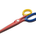 Chroma Scissors 8.5 Inch Heavy Duty Stainless Steel All Purpose Shears For Office Craft And Home Use With Ultra Sharp Blade And Ergonomic Comfort Grip Handles In Bold Red Color For Smooth Cutting And Everyday DIY Ready Workhorse, red and blue grips