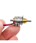Compact view of DC 5V and 6V precision stepper motor with telescopic linear shaft, showing 10mm travel, 6mm stroke, for industrial use.