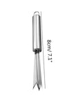 Stainless steel V-shaped tool from 4 Pack Pineapple Eye Peeler And Cutter Kit Stainless Steel V Shape Eye Remover Fork Effortless Pineapple Prep For Quick Kitchen Use Durable No Corrosion Tool Handy Snack Prep Gear, measuring 8cm.