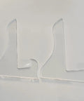 Premium Acrylic Router Template Set For Standing Cutting Boards showing two clear acrylic guide templates on a white surface.