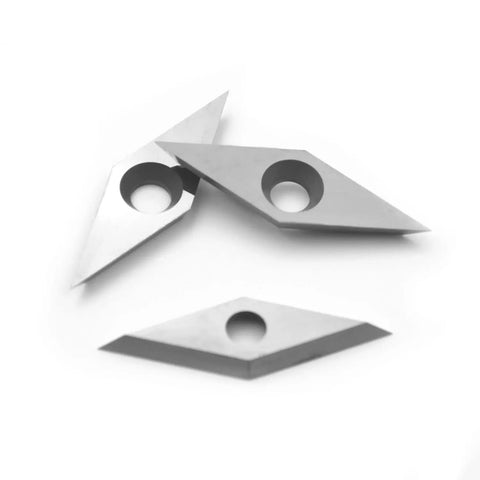 Sharp As A Tack Diamond Carbide Replacement Cutters For Wood Lathe Turning and Shop Detailing with precision ground blades.