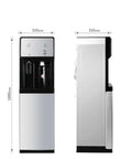 Freestanding Floor Loading Water Cooler With Instant Ice Cold And Piping Hot Settings Smooth Push Button Operation side and front view
