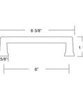 Technical drawing of Alexander Pull Center To Center 6 Inch Satin Brass Finish US4 Available In 7 Sizes And 6 Finishes 86426US4
