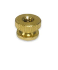 Heavy Duty 3/8 Inch Solid Brass Knurled Thumb Nuts Size One Heavy Duty Industrial Fastener Set with a shiny golden finish.