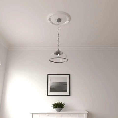 Diane Ceiling Medallion 18 Inch Outer Diameter For Canopies Up To 5 3 8 Inch Lightweight Primed Wood Decor With 3 5 8 Inch Inner Opening