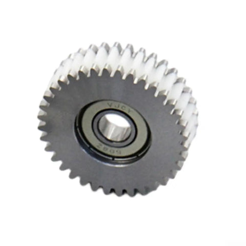 Close-up of a 36T nylon-steel planetary gear with bearing from the Three Pack Ebike Gear Set With Bearings 36T Nylon And Steel Planetary Gears For 250W And 500W Motors Easy Quick Swap Replacement Kit Durable Spares For Quick Fixes On Your Ride.