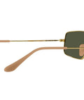 Side view of RB3957 Julie Sunnies Womens Sunglasses XX Small Narrow Fit 120mm Hinge To Hinge 52mm Lens Legend Gold And Green Color