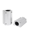Built Tough Linear Motion Ball Bearing Slider Block Bushing SC12LUU, silver metal body for CNC machine and 3D printer rail upgrades.