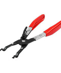 Heavy Duty Soldering Plier Wire Welding Clamp Ratchet Tool Stainless Steel for precise crimping with red ergonomic handles.