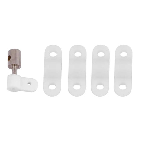 Durable Aircraft Wheel Kit With Lightweight Design And Dope Look For DIY Fixed Wing RC Planes Beginner Friendly Landing Gear With Easy Install And Low Assembly Burden components, showing metal and plastic mount parts arranged.
