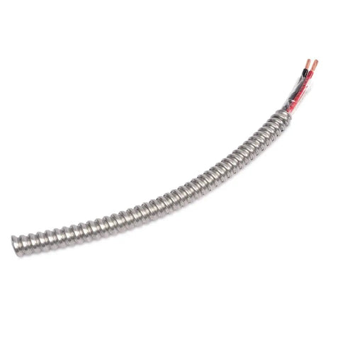 8/3 Metal Clad MC Cable With Ground Aluminum Armor Stranded Copper Conductor 25 Ft Cut Studio Theater Ready for Motion Picture Sets