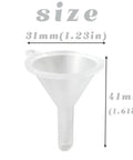 Tiny Clear Plastic Funnels Set 120 Pack for Lab Bottles and Tiny Containers Great for Essential Oils Perfumes Spices Powders and Sand Art Ideal For Home Lab DIY Projects Cosmetics Perfume Making Travel Bottles And Small Containers, 31mm x 41mm