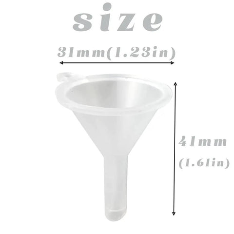 Tiny Clear Plastic Funnels Set 120 Pack for Lab Bottles and Tiny Containers Great for Essential Oils Perfumes Spices Powders and Sand Art Ideal For Home Lab DIY Projects Cosmetics Perfume Making Travel Bottles And Small Containers, 31mm x 41mm