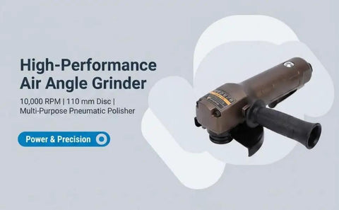 Kickass Pneumatic Air Angle Grinder With A Grippy Handle And Featherweight Design Delivers Smooth 10000 Rpm Power showing side view