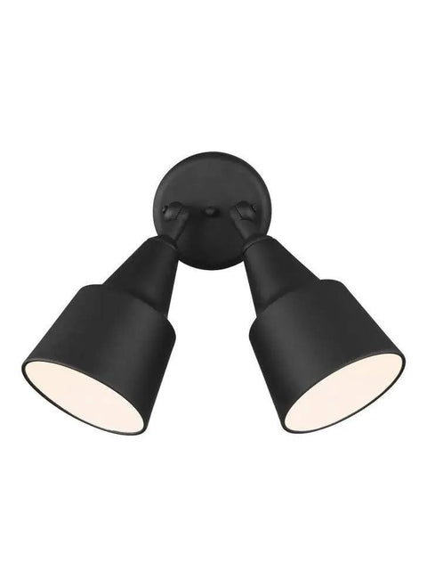 Outdoor Beefed Up Flood Light With Adjustable Swivel Aluminum, 2 Light, 240 Total Watts, Black Finish With Antique Bronze Aluminum Shades