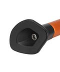 Close-up of Beefy CNC Aluminum Dirt Bike Kickstand With Springs For XCF EXC EXC F XC XC W XCF W Six Days, orange and black base