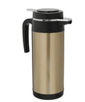 Boss 12V Car Truck Electric Heating Kettle Vacuum Stainless Steel Coffee Pot Water Heater Flask with black handle.