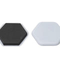 Total Game Changer 20 Pack Heavy Duty Furniture Sliders For Smooth Carpet Moves hexagonal pads in black and white for easy gliding.