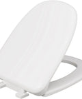 Deluxe White Plastic Toilet Seat For Eljer Emblem No Slam Slow Close Elongated Square Front With Cover Adjustable Top Mount Hinges UV Protected