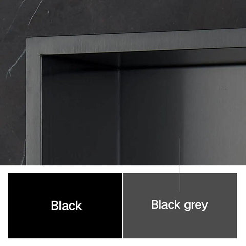 Shower Niche Insert Shelf 14 By 14 Inch No Tile Needed Stainless Steel In Wall Storage Organizer Black Grey Finish