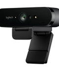 Pro Level 4K Ultra HD Webcam Featuring Swift Auto Focus And Snappy 5X Digital Zoom For Crystal Clear Streams, side view showing design.