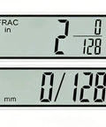 Digital Caliper display showing measurements in inches and millimeters, featuring clear digital readouts for precision.