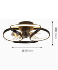 Swanky Smart Ceiling Fan Light Featuring Invisible Blades And Wireless App Control For A Chill Home Vibe Includes Dual Remote Dimmable Led Bulbs And Super Quiet Operation, 18cm height, 55cm width.