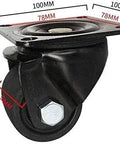 Heavy Duty Swivel Casters With Lock Brake Smooth Rolling Nylon Furniture Wheels 360 Degree Universal Caster Kit For Quiet Home Beast Mode Heavy Load Pack Of Four Two Point Five Inch Top Tier Floor Savers close-up view with measurements.