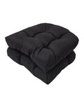 Overstuffed Waterproof Outdoor Chair Cushions Set Of 2 19x19 U Shaped Patio Cushions For Indoor Outdoor Wicker Rocking Chairs Garden Furniture And Dining Room Black, stack view