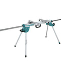 Compact Folding Miter Saw Stand With Lightweight Aluminum Tubular Frame Large Wheels And Side Handle For Easy Job Site Transport