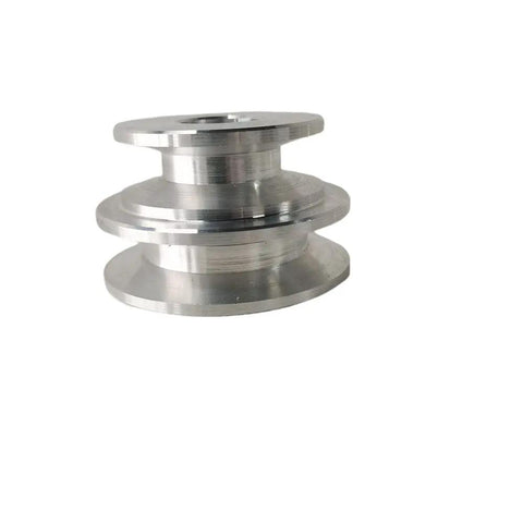 Aluminum Alloy Double Groove Pulley 40 To 50mm For 8 To 20mm Fixed Bore V Shape Timing Belt Or O Type Belt Motor Shaft Drive 10mm Bore Compatible High Strength Durable