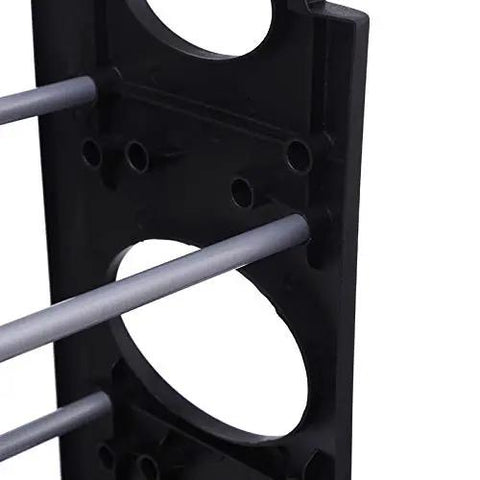 Detail of the solid plastic frame of the Four Tier Shoe Rack Organizer Vertical Entryway Storage Shelf.